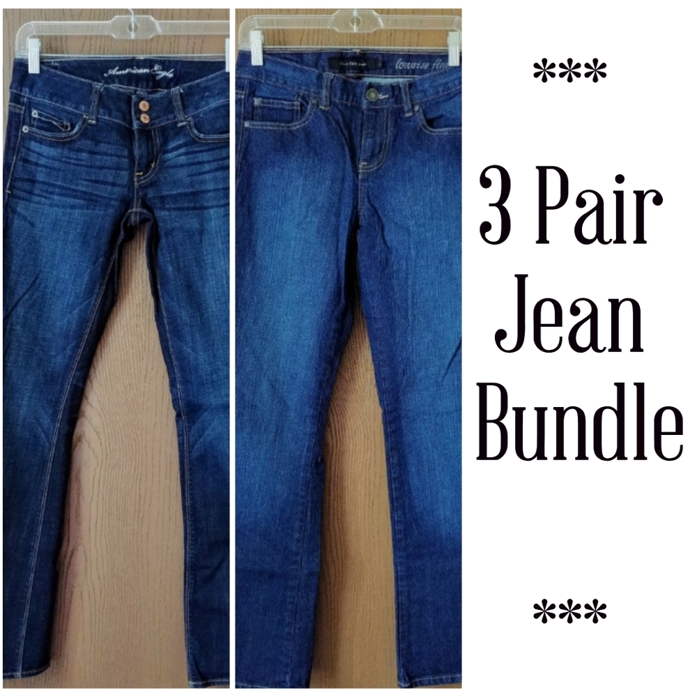 3 Pair Blue Jean Bundle - Calvin Klein/American Eagle/YASO Women's Pants Size 4